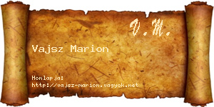 Vajsz Marion névjegykártya